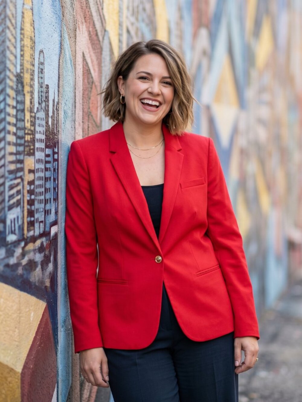 Calvin Klein Bright Red Single Breasted Lined Blazer Suit Jacket Size 14